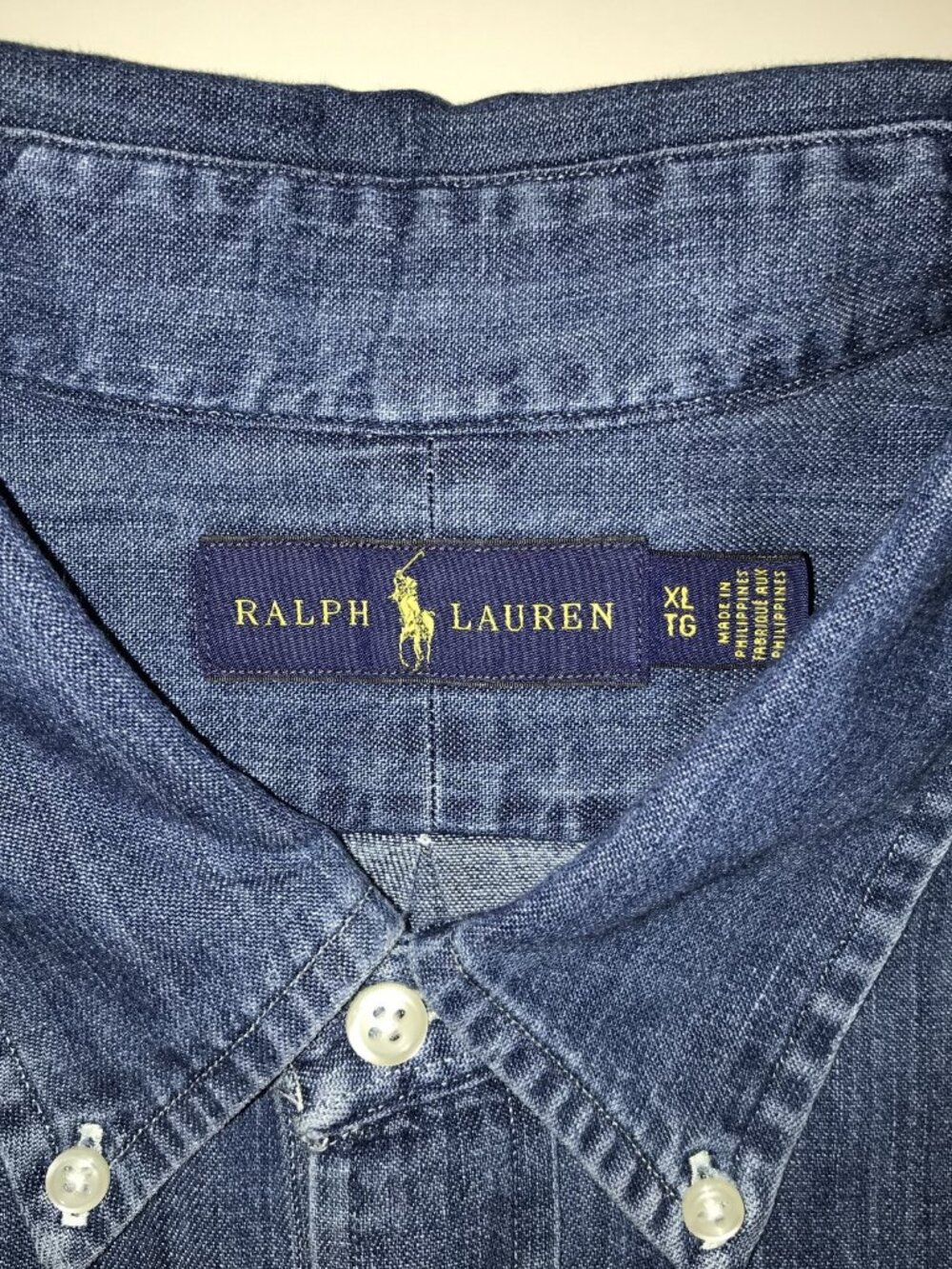 Men's Ralph Lauren Denim Long Sleeve Button Front Shirt-Size XL - Picture 3 of 9